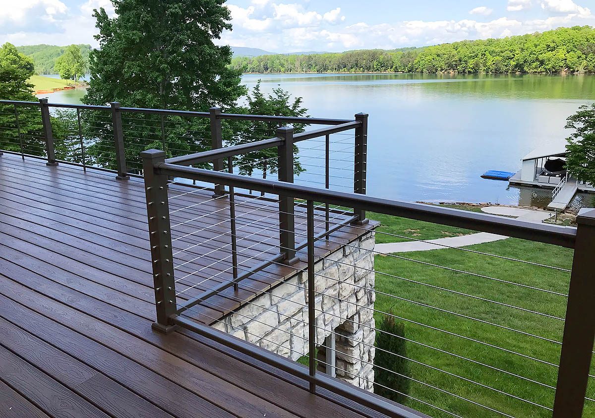 Cable railing system on a composite deck